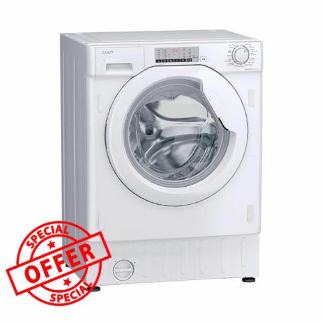 Candy CBW28D4WM5J-80 Integrated 8kg Washing Machine with 1200 rpm - White - A Rated           [Energy Class A]