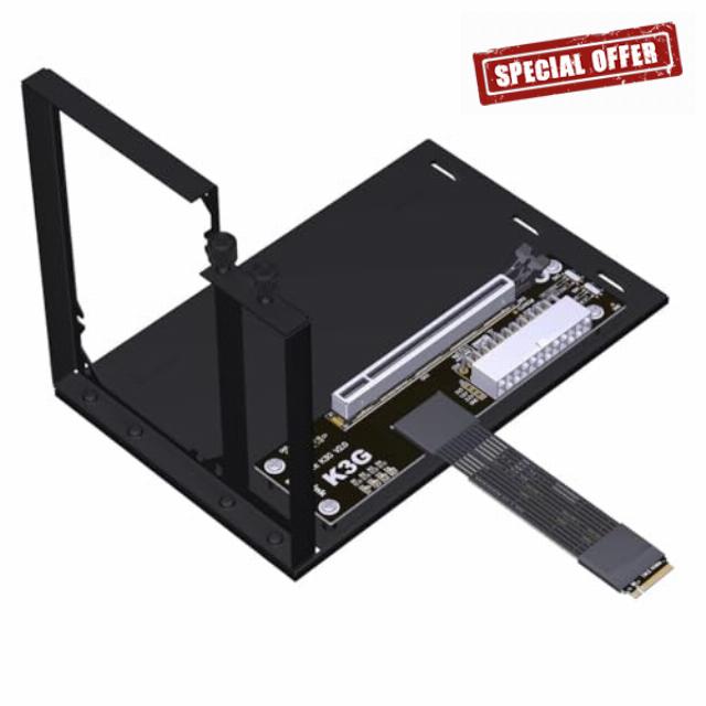 JMT ADT-K43SG-BK PCIe 5.0 X16 to M.2 NVMe Graphics Card Adapter Compatible with RTX50 RX90 Series Docking Station (K43SG-BK-BK7-30cm)