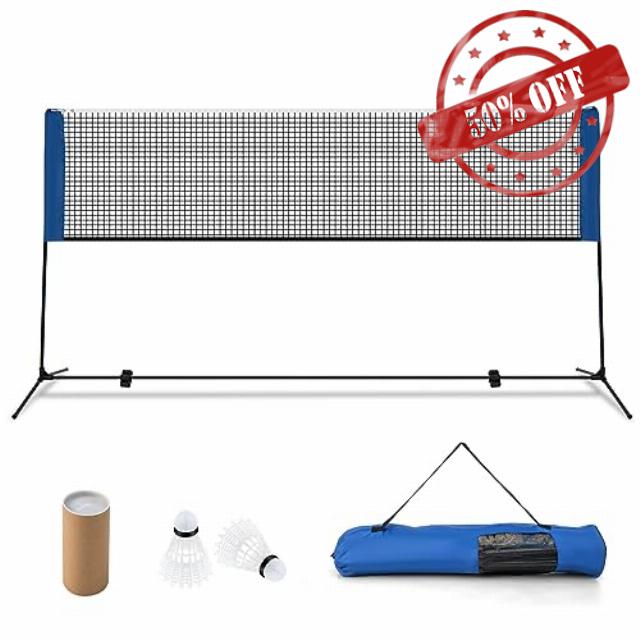 GYMAX Portable Badminton Net Set