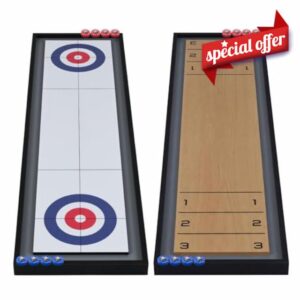 GYMAX 2 in 1 Shuffleboard and Curling Combo Game