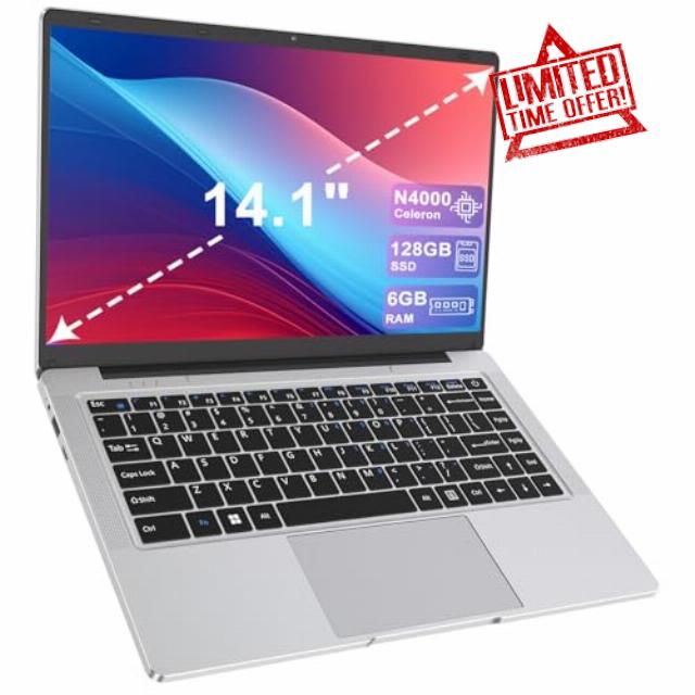 14" Laptop - Celeron N4000 Dual-Core Up to 2.6GHz
