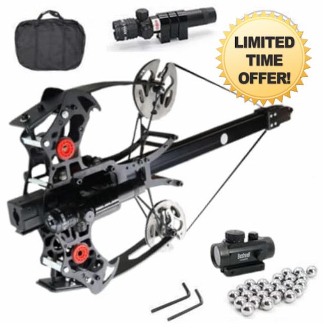 Compound Bow Steel Balls Mini Compound Bow Hunting Bows for Adults Archery Rapid Shooter（No battery）