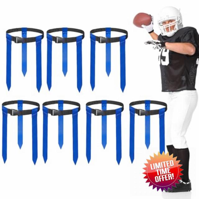 DASKING Tag Rugby Belts with 3 Flags 1/7pcs – 130cm Adjustable Velcro Flag Rugby/Flag Football Belts for Kids