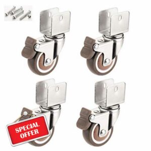 2 Inch Caster Wheels for Furniture - Heavy Duty Trolley Casters with U-Shaped Bracket - 4 Sets Included(4 brake 25mm)