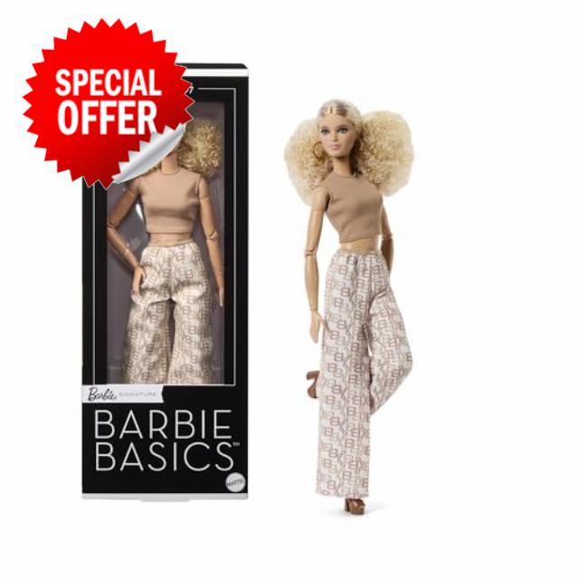 Barbie Basics Model Collector Fashion Doll 07 with Blonde Hair & White Print Pants