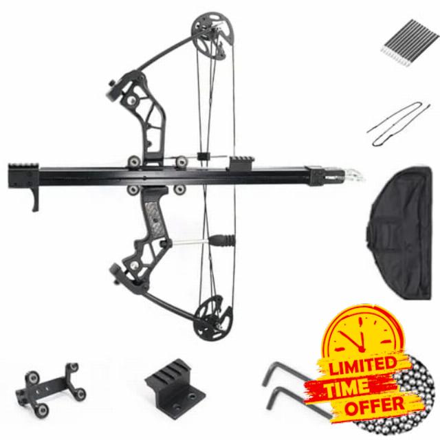 40-70lbs Adjustable Compound Bow Set - Right Hand Ball Bearing Steel Ball Shooting & Archery Hunting Bow for Adults