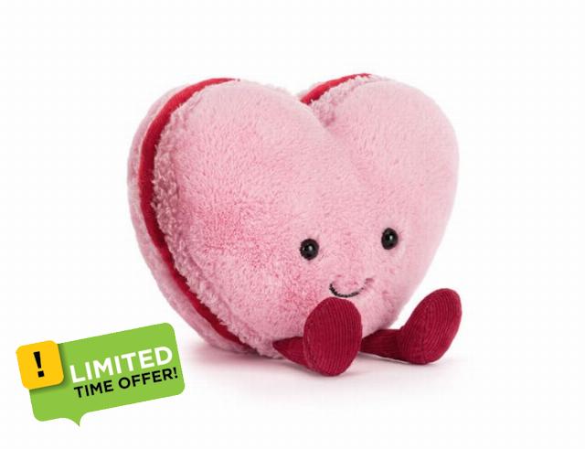 Amuseables Colette Heart Macaron Pink Valentine day Soft Plush