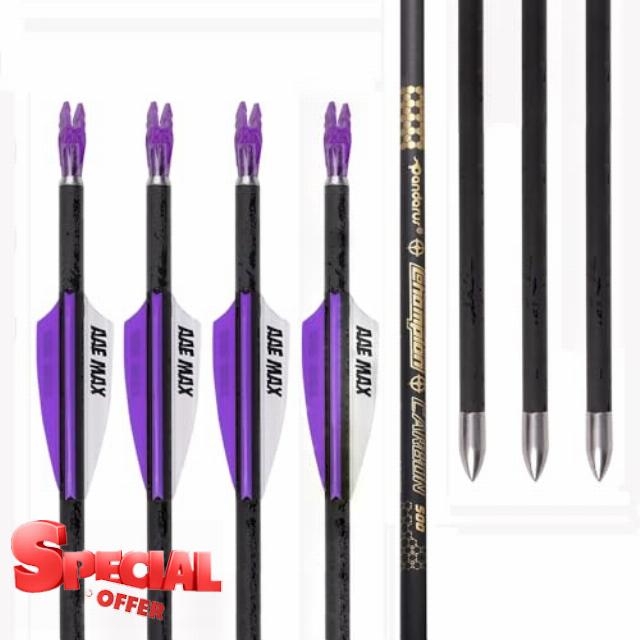 12pcs Competition Arrows ID 4.2mm Purple White Air Grooves Feather Archery Arrow Spine 300 400 500 600 700 800 900 1000 1100 1200 1300 1400 15