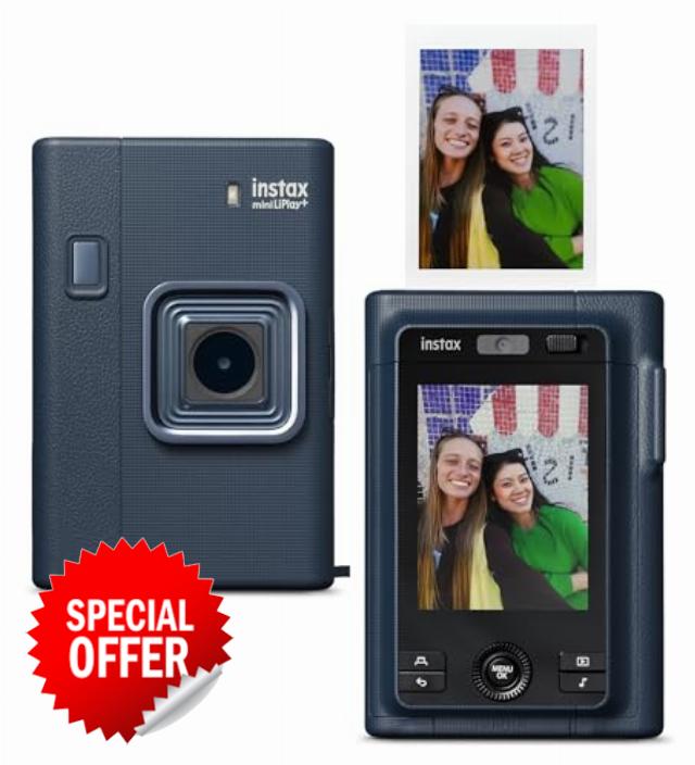 FUJIFILM Instax Mini LiPlay+ Instant Hybrid Printer for Camera and Smartphone Midnight Blue