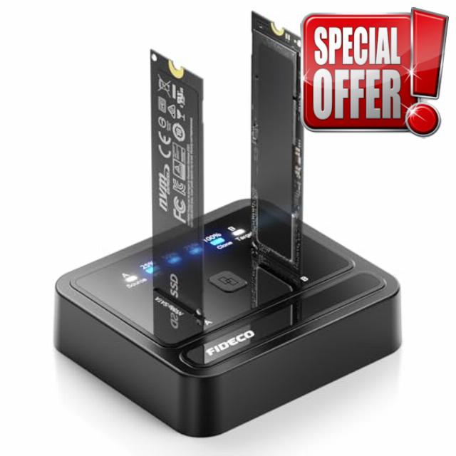 FIDECO M.2 NVMe SATA SSD Cloner Dock