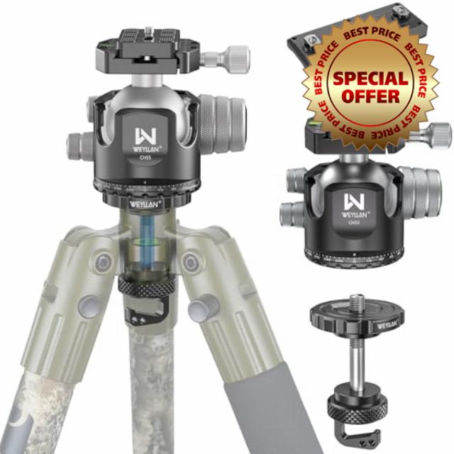 WEYLLAN BA5 & CH55 Ball Head Conversion Kit for BOG DeathGrip Tripod