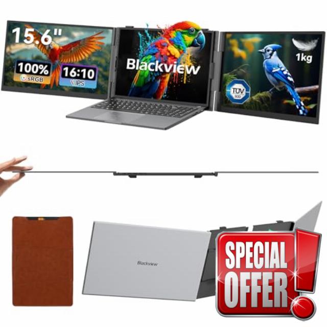 Blackview DCM8 Dual Laptop Screen 15.6" FHD IPS - Ultra Thin 4.5mm & Lightweight 1kg