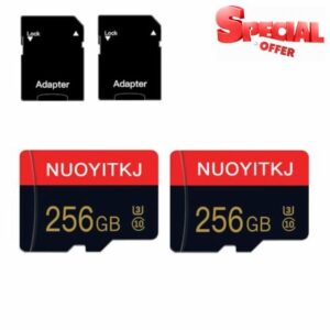 2 Pack Micro Memory Card 256GB Class 10 TF Card with Adapter High Speed Memory Card for Tablet