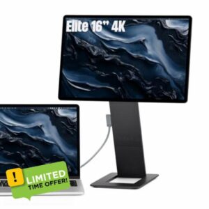SOTSU FlipAction Elite 16" Portable Monitor | 4K | Super Compact | Pivot Rotation | 3840 x 2400 DCI P3 | 60Hz | 450 Nits | Full Metal CNC | Perfect Match for Mac and