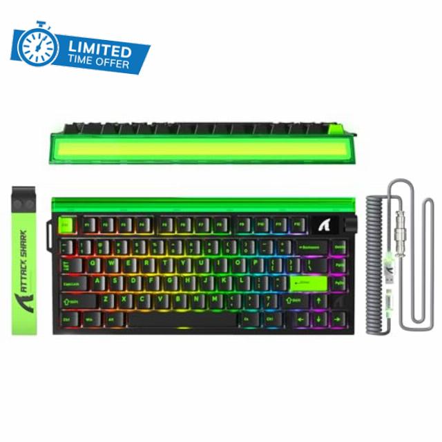 ATTACK SHARK R85 HE Wired 75% Gaming Keyboard with C01ULTRA LED Cable