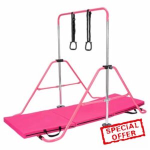 Gymnastics Bar with Three-fold mat and Rings