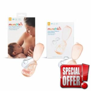 Munchkin Flow 28mm Nipple Shield+ 2 Pack| Nipple Shield+ and Replacement Kit | See Your Milk Flow While You Breastfeed | Breast Feeding & Baby Essentials | Duo Se