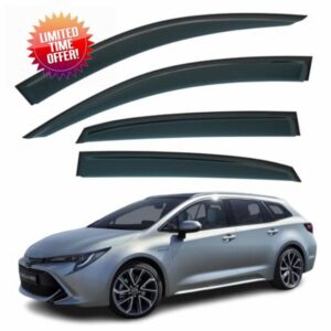 Set Of 4 STICK-ON Wind Deflectors For TOYOTA COROLLA E210 5-door Estate Touring Sport 2019 2020 2021 2022 2023 2024 2025 2026 Models. Corolla Rain Deflectors