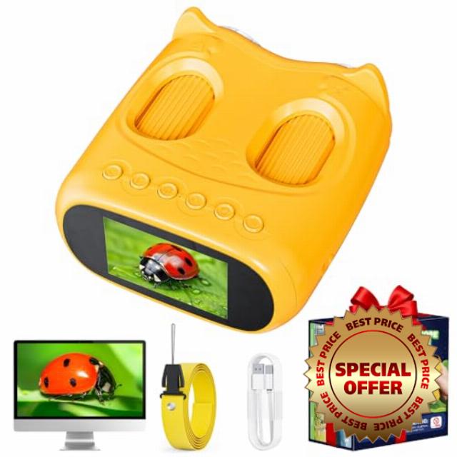 1000X 2-in-1 Handheld Microscope and Binoculars for Kids