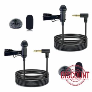 2Pcs Lavalier Microphone Compatible with DJI MIC 1/2 and for Rode Wireless go ii
