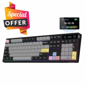EPOMAKER TH108 PRO Full Size Mechanical Keyboard with Screen & Knob