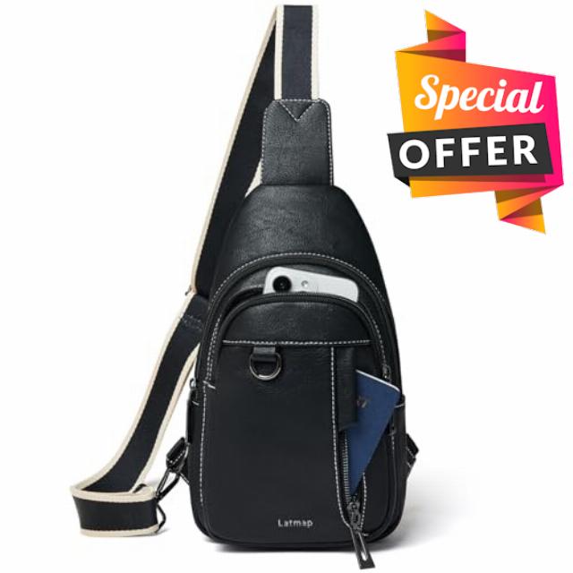 Sling Bag for Women Men Leather Small Crossbody Bag Sling Bum Bag Anti Theft Fanny Pack Backpack Purse Daypack for Travel