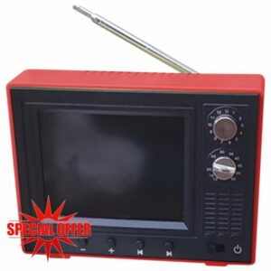 USB Rechargeable Vintage Mini TV Toy 1:12 Scale with LCD Screen