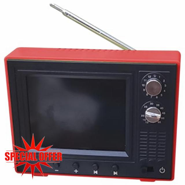 USB Rechargeable Vintage Mini TV Toy 1:12 Scale with LCD Screen