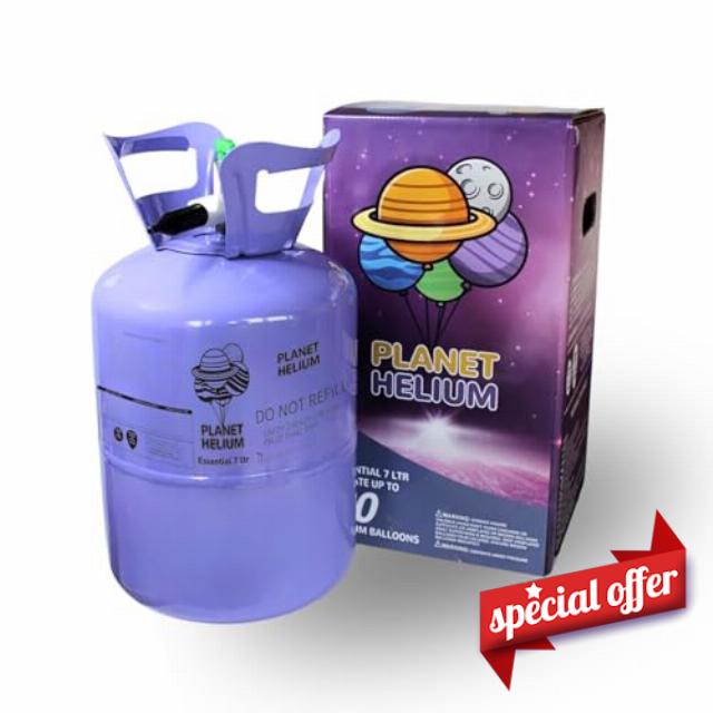 Planet Helium Balloon Canisters – 7L Tank Inflates Up to 30 Balloons – Easy to Use Party & Event Helium Supply.