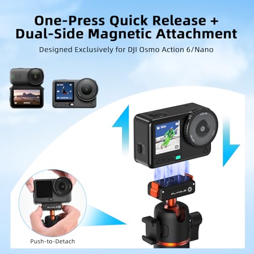 Magnetic Quick Release Adapter Selfie Stick Extended Pole Handle Grip with 360° Ball Head & Cold Shoe Mount