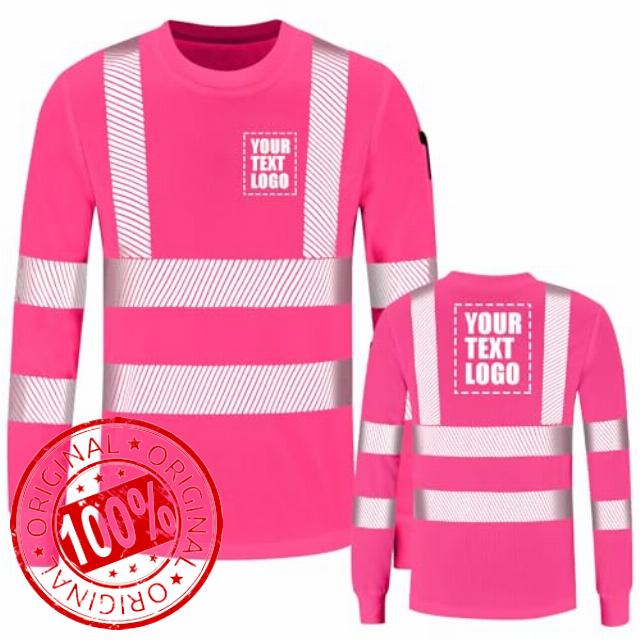 AYKRM 5 Color hi vis t Shirts High Viz Visibility Short Sleeve Safety Work Reflective Polo T Shirt(XS-8XL)