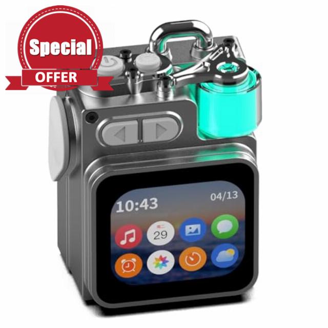 Wireless Bluetooth Speaker with LED Screen RGB Metal Mechanical Desktop Subwoofer Built-in Wallpaper Calendar Suppo