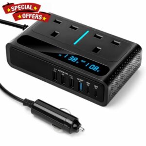 8 in 1 200W Car Power Inverter with 2 Sockets