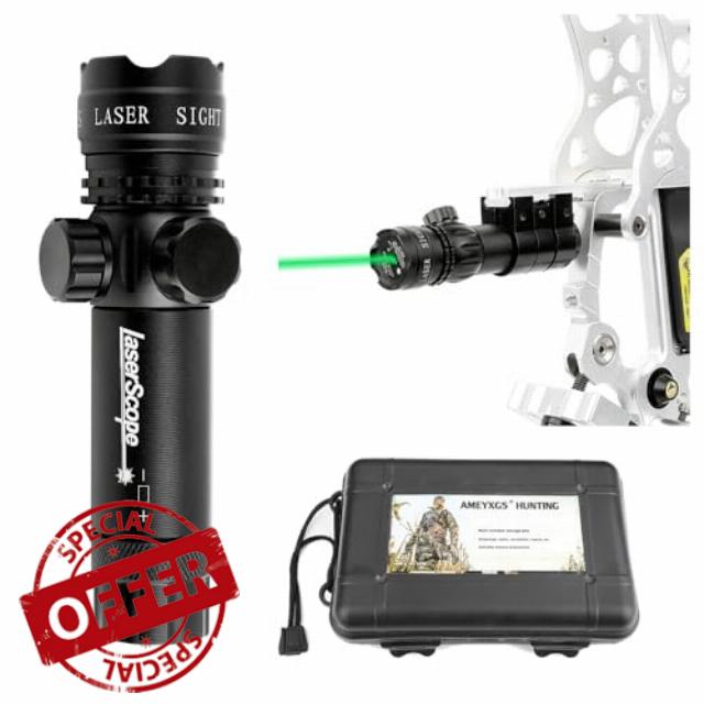 Archery Sight Green Dot Laser Tactical Scope 20mm Rail Mount for Compound Bow Shooting Hunting Target Practice Sigh