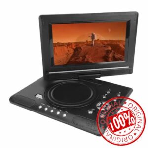 aqxreight Portable DVD Player with Dual Speakers Antennae Swivel Screen Remote Car DVD Player Support USB Input AV Output Multiple Disc Formats (aqxreightGbrdSW3i-12)