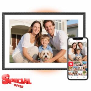 Bestrip 10.1" Digital Photo Frame 1280 * 800 IPS HD Touchscreen 32GB Memory AI Color-Changing LED Strip Send Photos Anytime