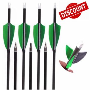 12pc Green Grey Micro-rotate Feather Hunting Arrows ID 6.2mm Spine 200 250 300 350 400 500 600 700 800 Archery Arrow