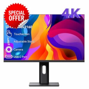 Touchscreen Monitor 4K Gaming 27 Inch UHD 3840x2160 IPS Computer Monitor with Webcam