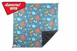 LittleLife Portable Travel Play Mat | Waterproof Playmat for Babies and Toddlers with Peg Points and Sand Pockets