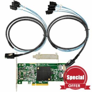 SAS HBA Card Compatible with LSI 9207-8i IT Mode PCIe SATA Expansion Card