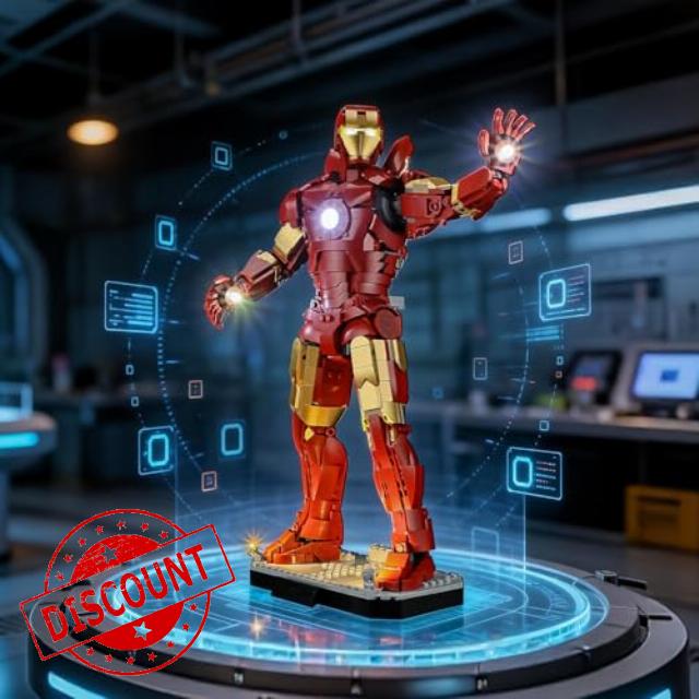 BRIKSMAX 2.0 Light Kit Compatible with Lego Super Heroes Marvel Iron Man Mark 3 Collectors' Edition 76344 Building Sets- Original LED Lighting Kits (Accessories Only) for Display