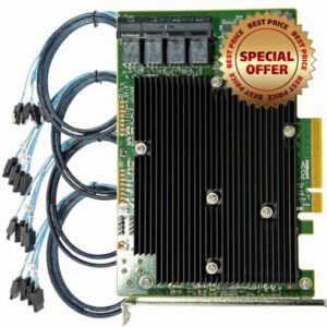 SAS HBA Controller Card Compatible with LSI 9300-16i IT Mode PCIe 3.0 12Gbps 16-Port SATA Expansion Card