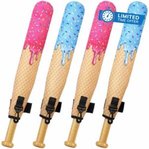 Soulchen Ice Cream Baseball Bat Sleeves 17 x 2.2 Inch Cross Softball Bat Warmers Cover with Hook Lightweight Sleeve Protector Cove