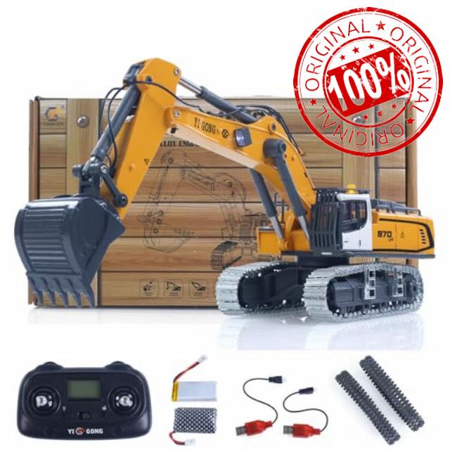 TOUCAN RC HOBBY 1/50 RC Excavator K970 Engineering Vehicle Remote Control Electric Lifting Digger Metal Bucket Tracks Light Sound RTR Battery Shipped from UK warehouse