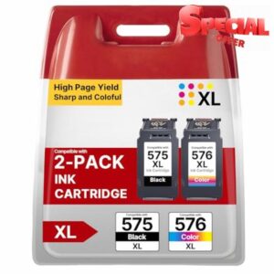 PG575/CL576XL Ink Cartridges Replacement for Canon PG575/CL576XL Ink Cartridges for Canon PIXMA TS3550i TS3551i TS3750i TS3751i TS3752i PIXMA TR4750i TR4751i TR4755i TR4756i printers (2-Pack)