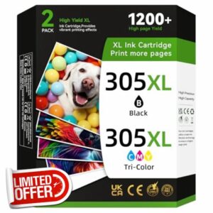 305XL Ink Cartridges Remanufactured for HP 305 Ink Cartridges Black and Colour