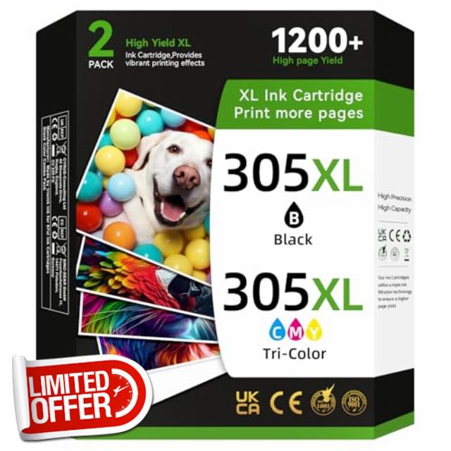 305XL Ink Cartridges Remanufactured for HP 305 Ink Cartridges Black and Colour