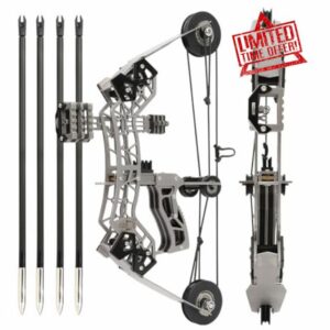 10.4inch Archery Small Compound Bow Arrow Kit for Indoor and Outdoor Stress-Relieving Shooting Games Target Practice Gift Accessories