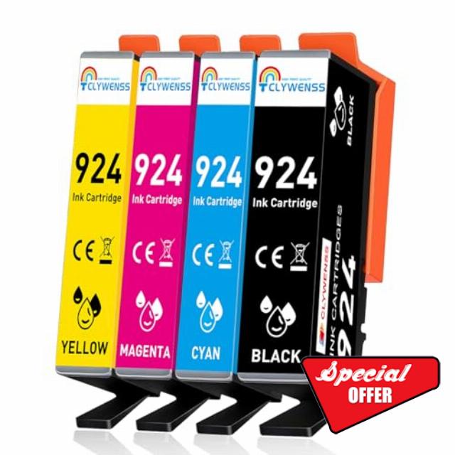 Compatible 924 Ink Cartridges for HP OfficeJet Pro 8122e 8120e 8120 8132e 8124e 8125e 8130e 8134e 8135e 8138e 8139e 8122 8123 8125 8128 8130 8132 8133 8134 8135 Printer (4-Pack