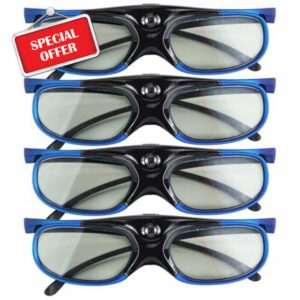 4 Pairs Rechargeable 3D Glasses